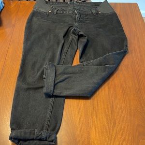 Maternity jean straight cut washed black denim